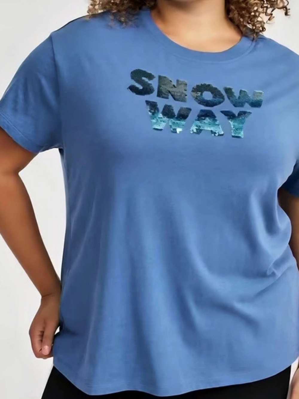 TORRID Relaxed Heritage Jersey Crew Tee - Snow Way Moonlight Blue Snow Way NWT